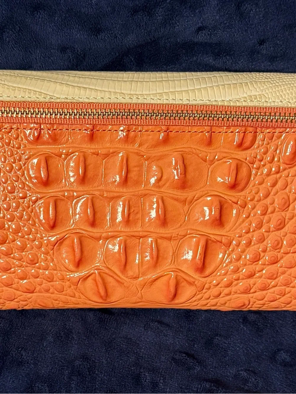 Brahmin Tricolor Wallet in Cream, Tan & Coral